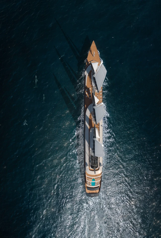 Orient Express sailing yacht aerial view
